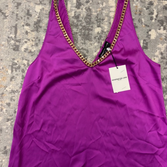 Generation Love Dallas Chain Tank in Violet- Size Small - Picture 2 of 3